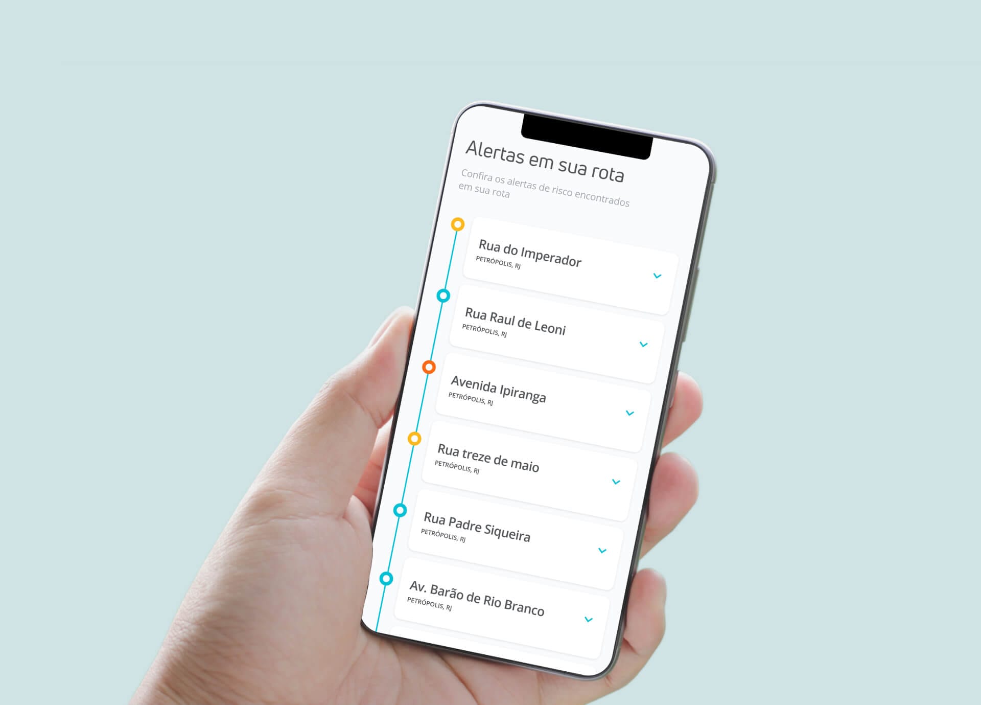 Aplicativo mobile Foursafe em uso