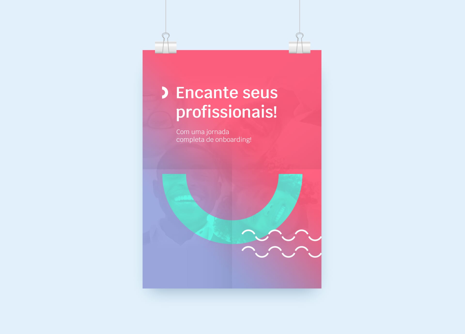 Pôster com aplicação da identidade visual HRestart