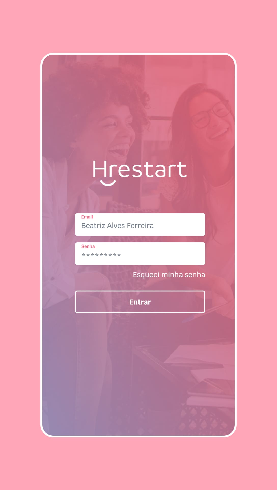 Detalhe do material gráfico da HRestart