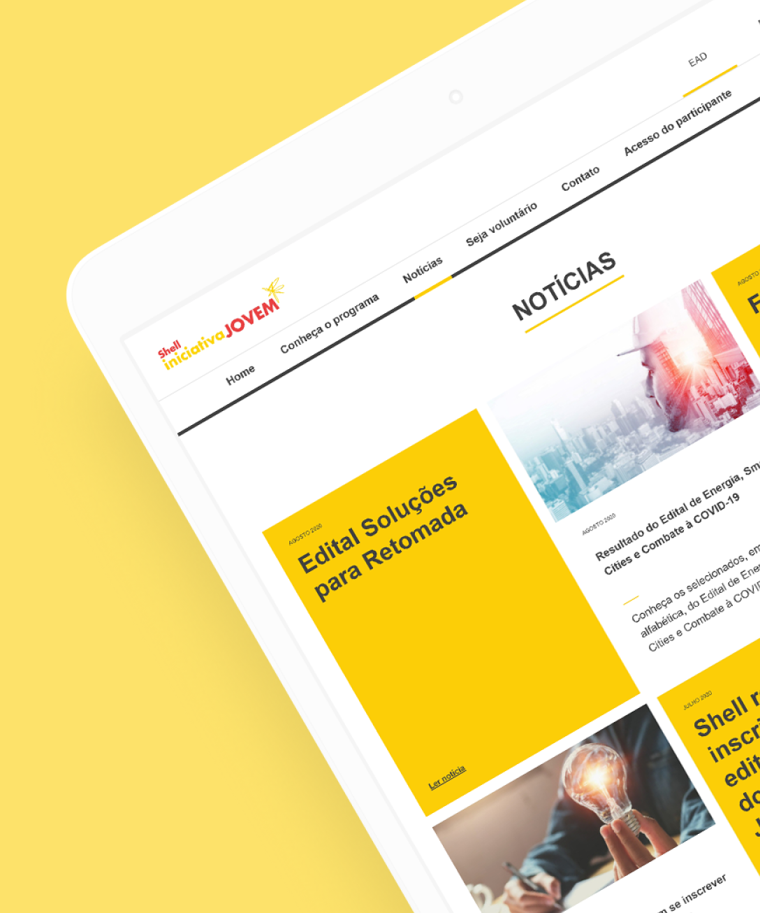 Detalhamento complementar de interface do Shell Iniciativa Jovem