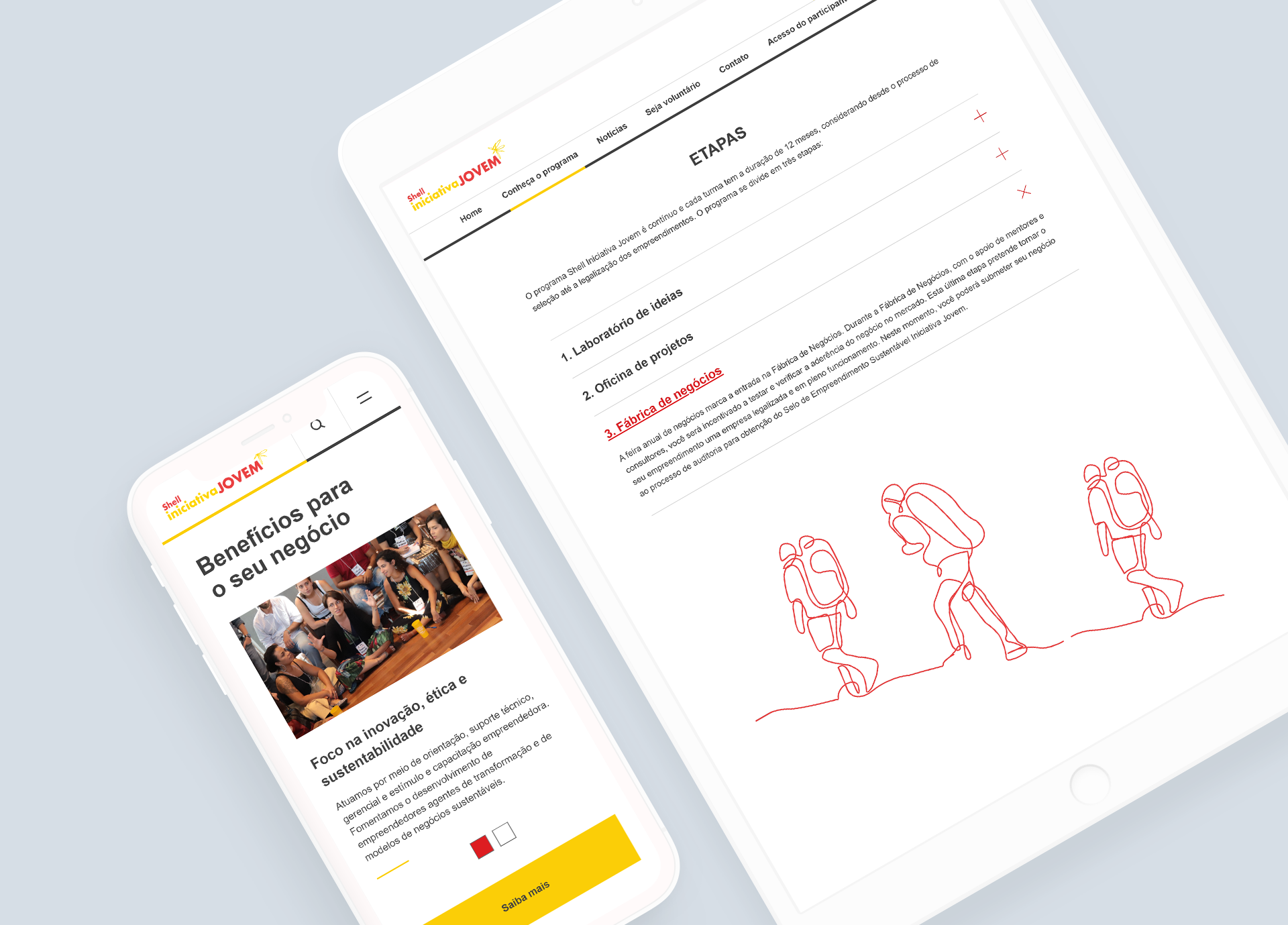 Mockup do site Shell Iniciativa Jovem