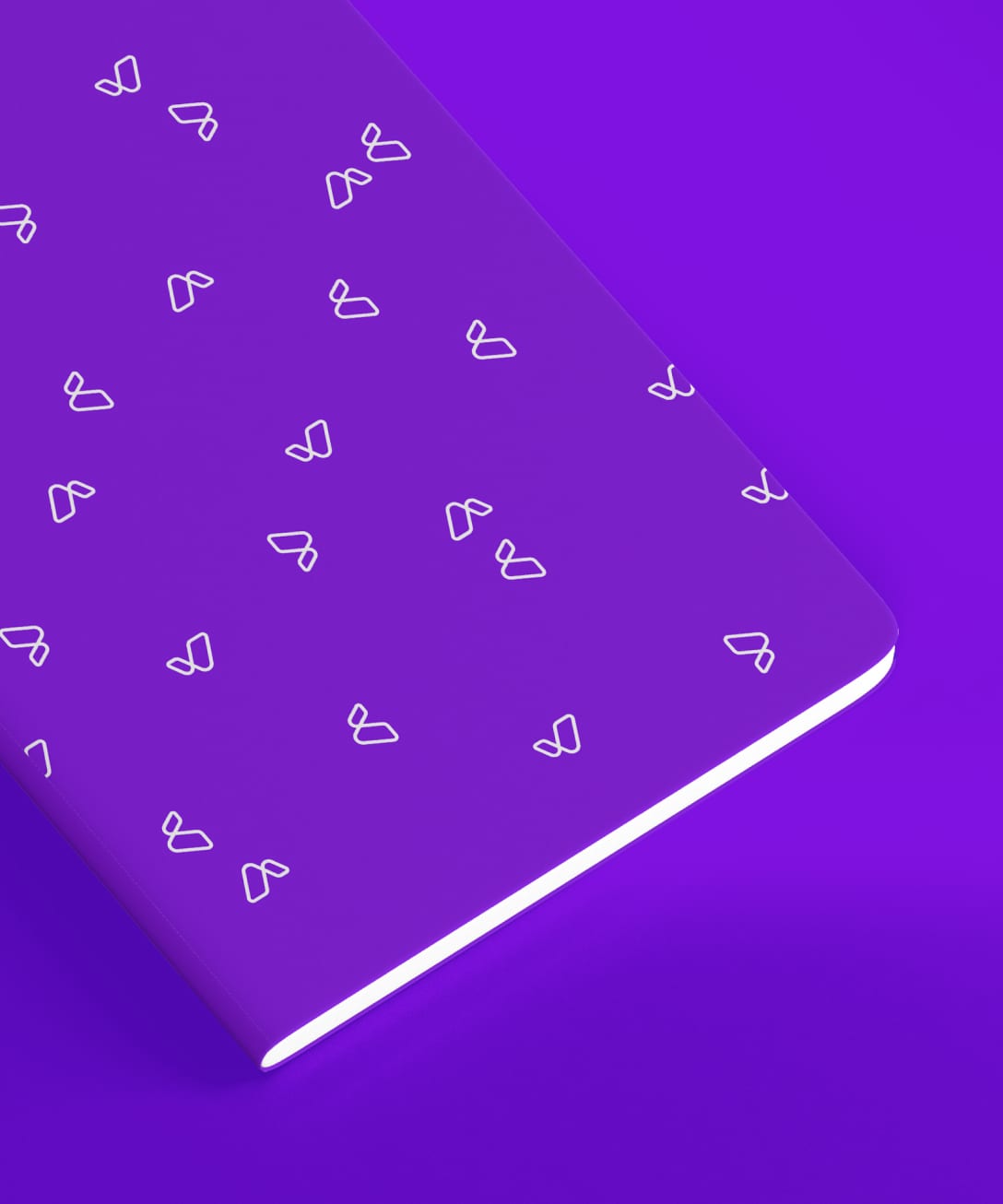 Aplicação da marca Virtuwe em caderno