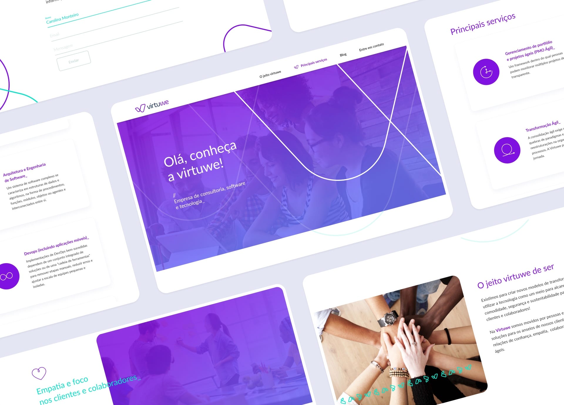 Tela do site institucional da Virtuwe